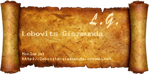 Lebovits Giszmunda névjegykártya
